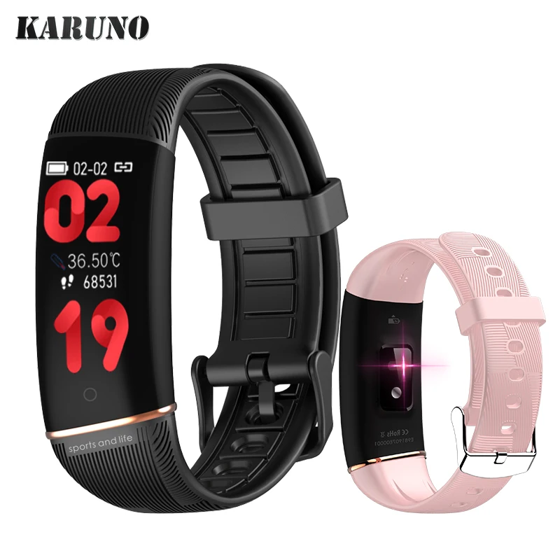 KARUNO Smart Watches for Women Men Blood Pressure Heart Rate Monitor Smartwatch for Android iOS Smart Fitness Bracelet  Clock