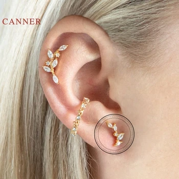 

CANNER 925 Sterling Silver Earrings INS Spray Pendientes Diamond Earrings Jewelry Brincos Earrings For Women Stud Earrings