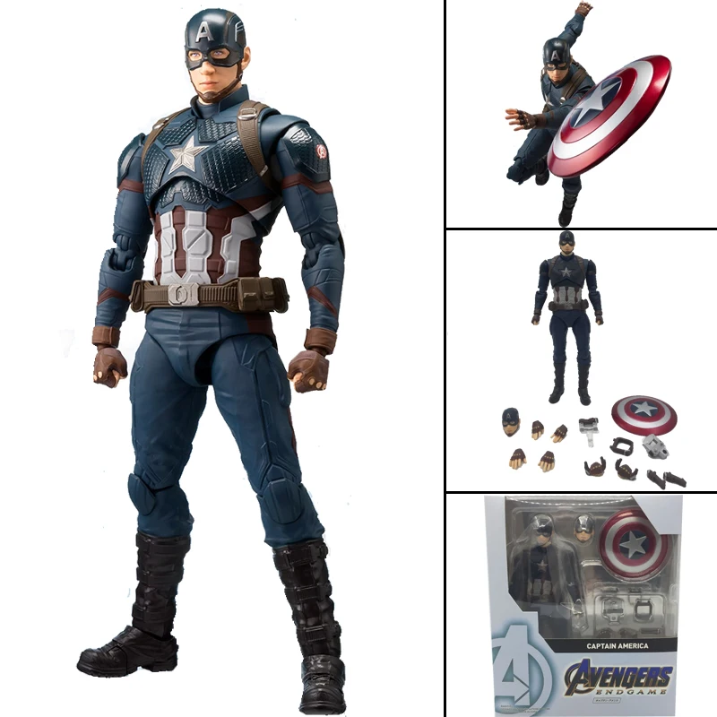 SHF Мстители Капитан гражданская война Стив ПВХ фигурка игрушка кукла