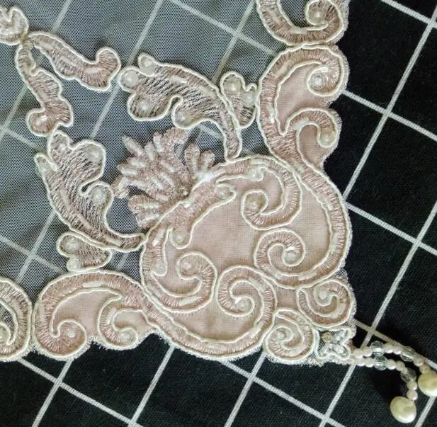 Modern Lace pink sequin Embroidery table place mat pad Cloth plate placemat cup mug tea dish coaster dining coffee doily kitchen