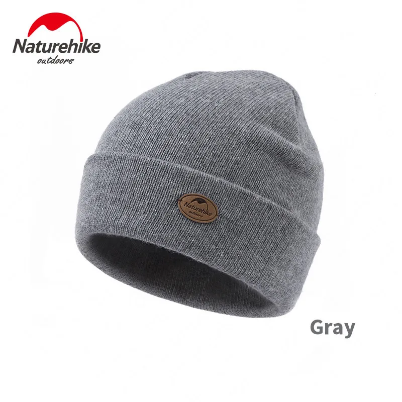 Gray Naturehike Новая высококачественная уличная зимняя теплая шерстяная шапка, походные флисовые колпачки для мужчин и женщин, ветрозащитная зимняя шапка для альпинизма - Цвет: Gray