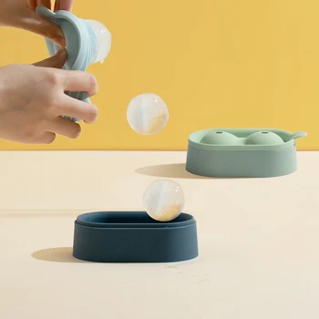 

2020 New 5cm Food Grade Silicone Ice Tray DIY Double Ball Ice Cube Mold Beer Whiskey Ice Cubes Kitchen Bar Accessories
