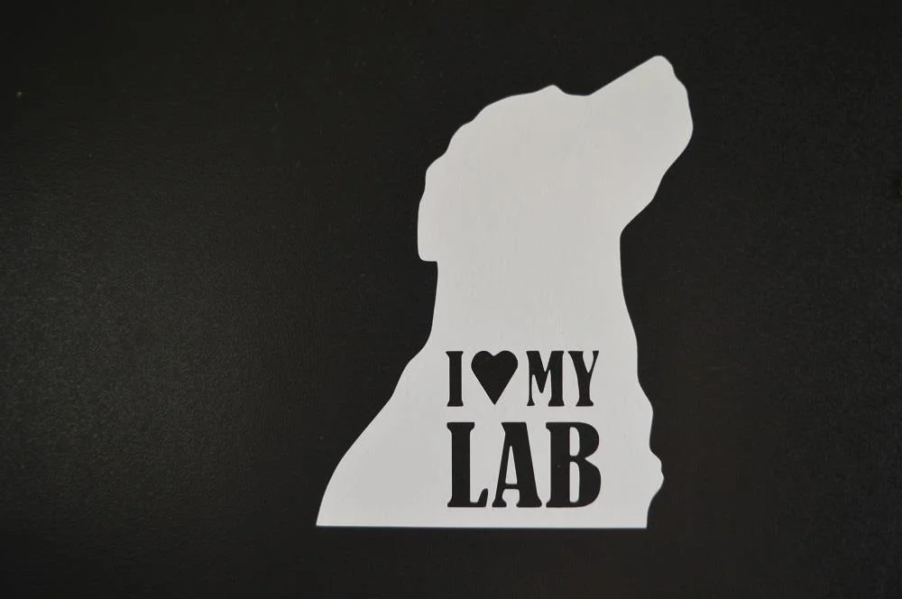 I Love My Lab computer Truck Window Sticker Vinyl Decal Labrador