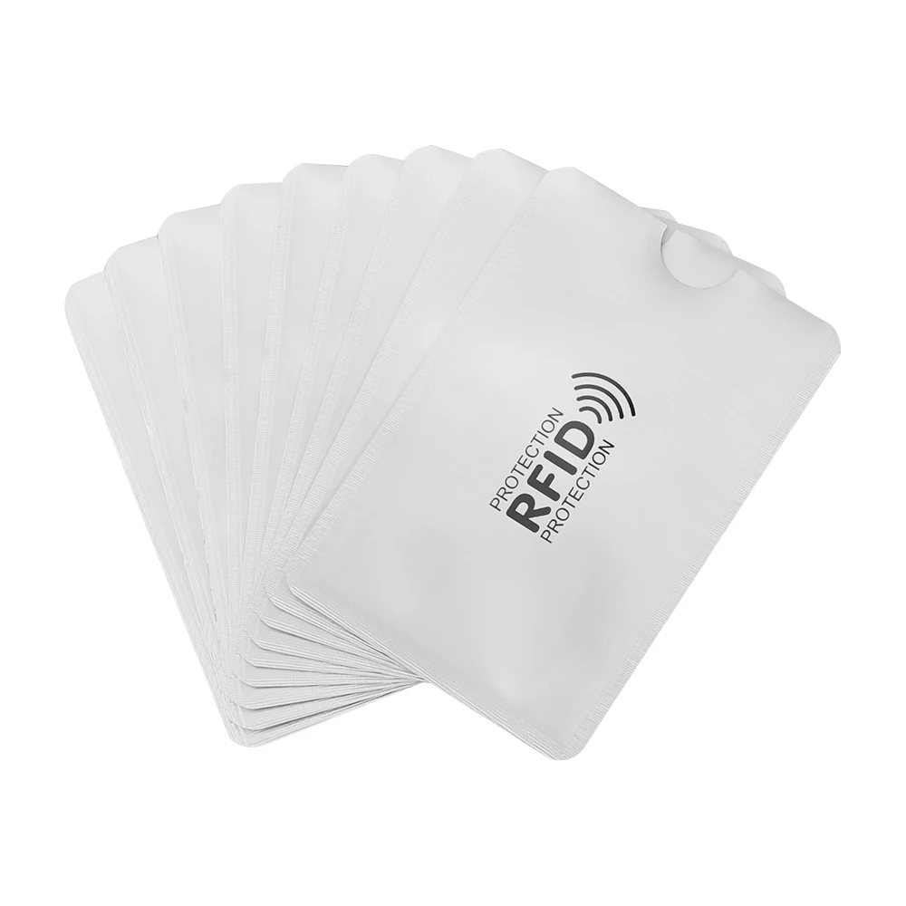 10 шт. RFID Блокировка ридер замок держатель для карт Id банк чехол для карт Защита металлический кредитный держатель для карт алюминиевый рукав кошелек - Цвет: White