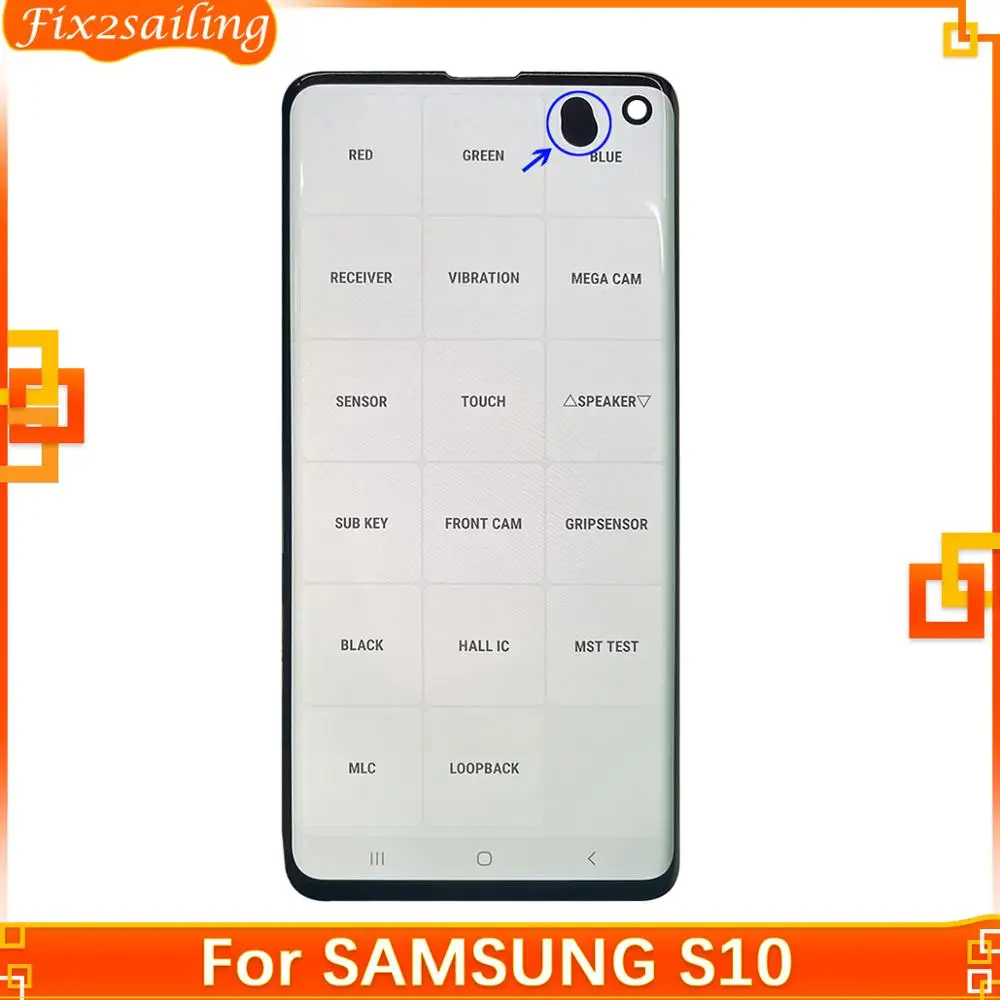 ЖК-дисплей для Samsung S10 Plus G975 G975F дигитайзер в сборе G973 G973F Ремонт ЖК-дисплея большая