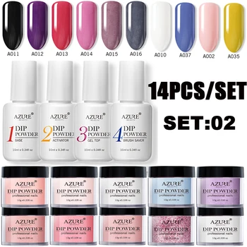 

Modelones 14Pcs/Lot Nail Art Kit Dipping Powder Nail Kit Manicure Dipping Powder Set Gel Dip System Powder Set Natural Dry