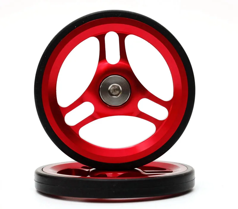 red Folding Bicycle 60mm Easy Wheel Aluminum Alloy for Brompton Bike Bracket Lightweight Easy Wheel 16 Years Later - Цвет: red