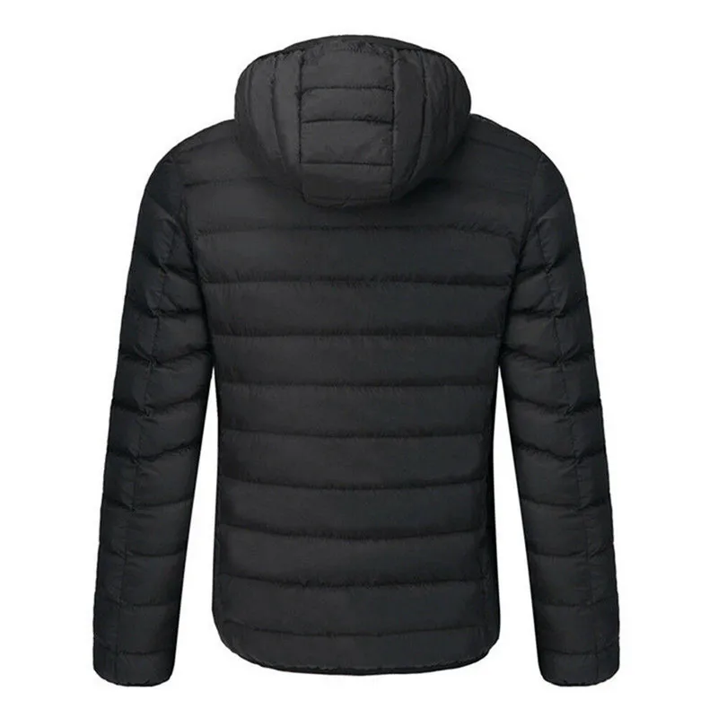 Повседневное теплое пальто с автоматическим нагревом USB, мужские куртки с капюшоном с электрическим подогревом USB, пальто с капюшоном, повседневные термо пальто
