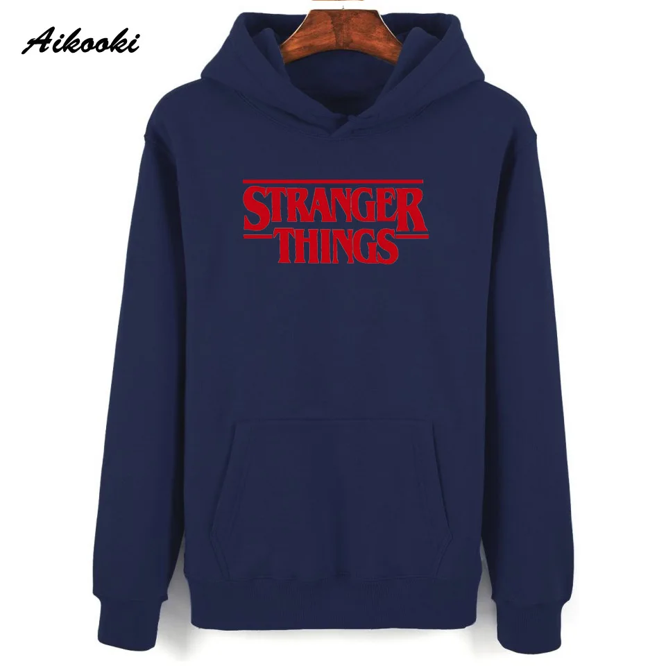 navy blue Харадзюку толстовка с капюшоном с принтом «странные вещи»; крутые детские толстовки с капюшоном; Толстовка для женщин и мужчин; повседневные толстовки с принтом «странные вещи»; детская толстовка с капюшоном - Цвет: navy blue