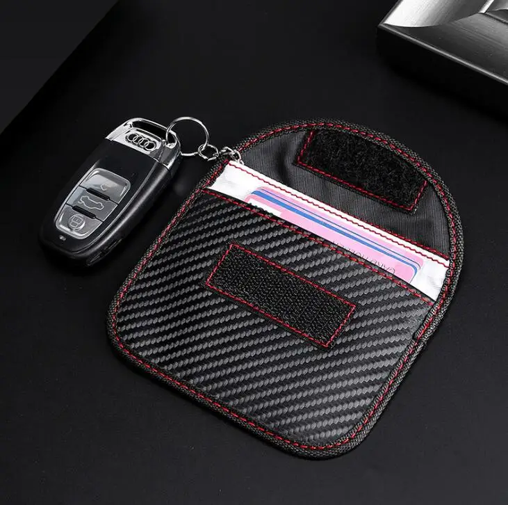 horizontal RFID электромагнитное Экранирование держатель для ключей из углеродного волокна узор Противоугонный автомобильный защитный чехол для ключа дистанционного управления кошелек - Цвет: horizontal