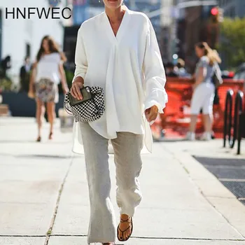 

2020 Spring New Women Shirts Korean-style Wild Casual Ladies Blouses and Tops Solid Color Long-sleeve Women Clothing V703