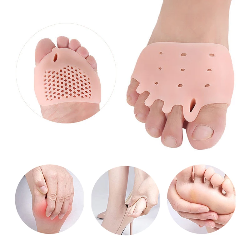 2Pcs Hot Silicone Bunion Corrector Toe Separator Fingers Correction Toe Haluksy Finger Separator Hallux Valgus Forefoot Pads toe separators toe corrector