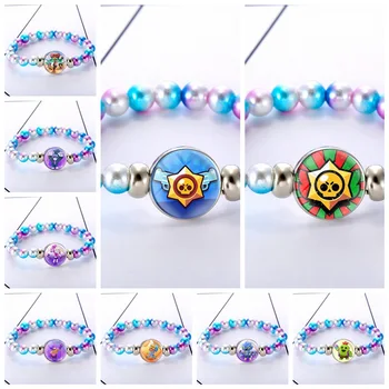 

Brawling Cartoon Stars Chakra Bracelet Jewelry Multi Color Beads Natural Stone Bracelet for Men Women's Friendship Gifts