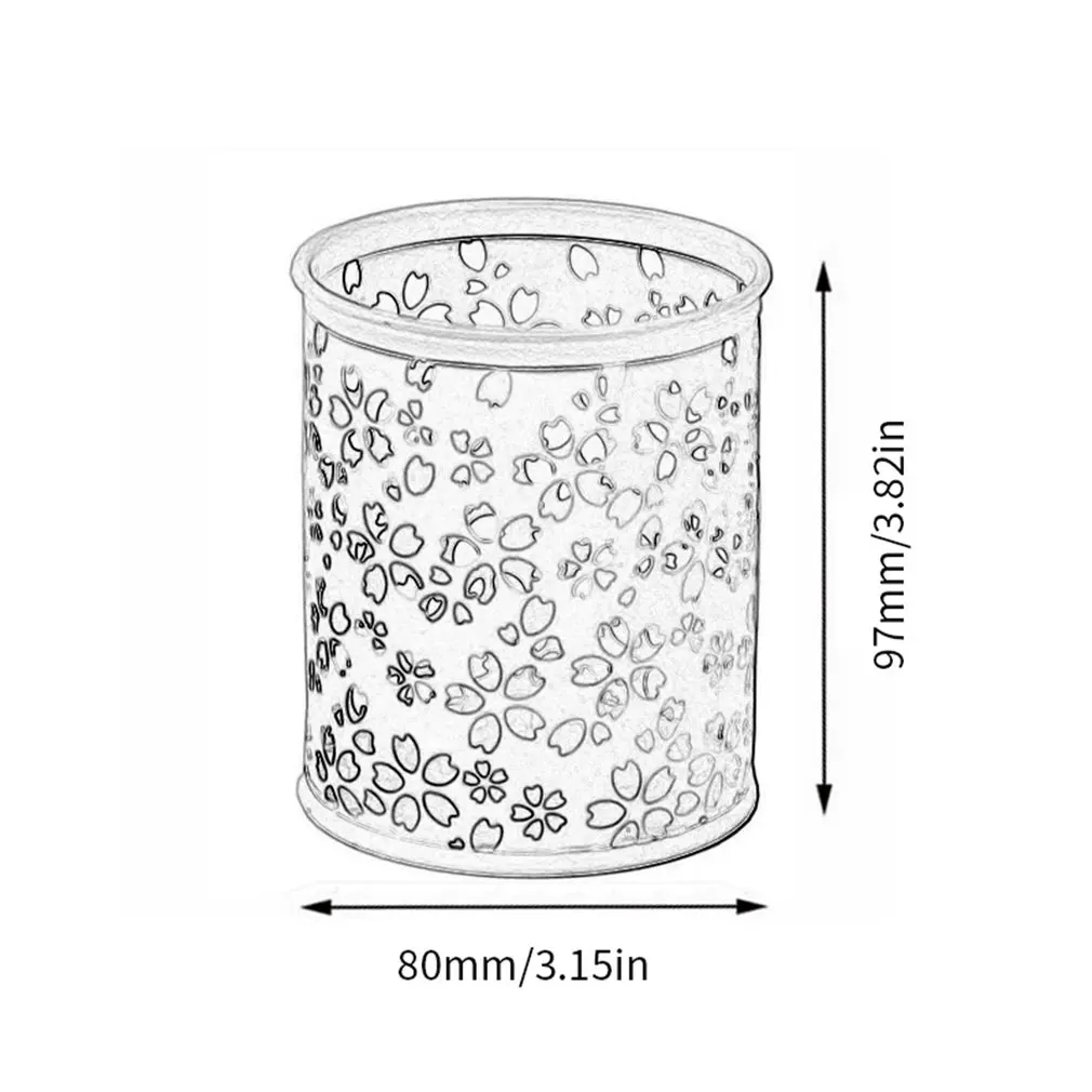 1 шт. ручка карандаш горшок держатель Контейнер стол органайзер металлический полый цветок щетка для хранения