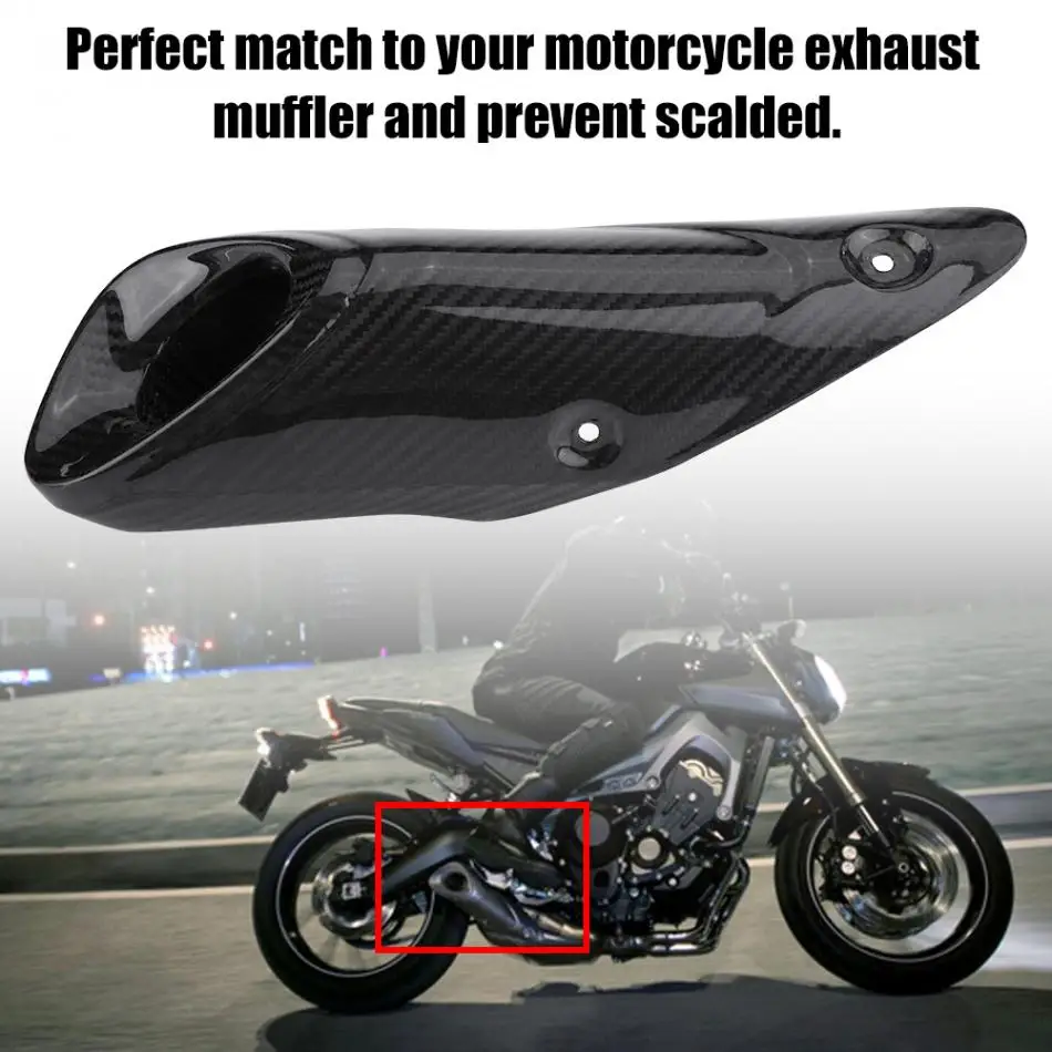 Углеродное волокно мотоциклетный тепловой щит глушитель труба Крышка для Yamaha MT-09 FZ-09 аксессуары для мотоциклов