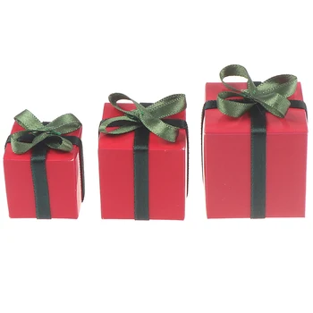 

3Pcs/Set 1/12 Dollhouse Miniature Paper Christmas Gift Box Pretend Play Mini Doll House Furniture Decoration Accessories Toys