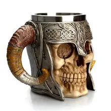 450 мл 3D череп Рог рыцарь крутая чашка из нержавеющей стали кофейные чашки и кружки кофейные кружки подарки на Хэллоуин Бар чашка питьевой стакан