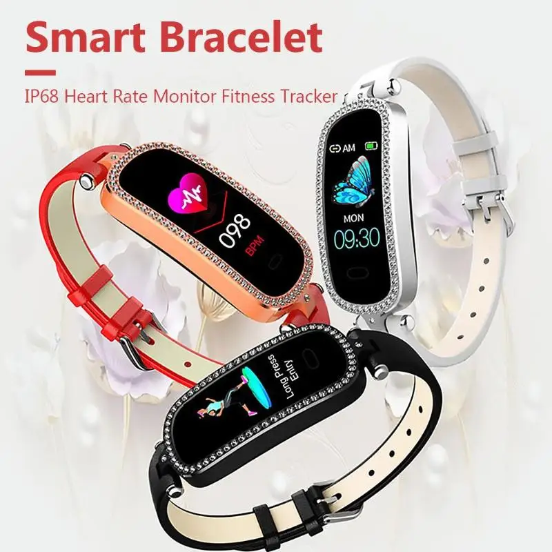 1Pcs Women Smart Bracelet IP68 Heart Rate Monitor smart Fitness Tracker Waterproof Activity Smart Watch 3 Color High Quality
