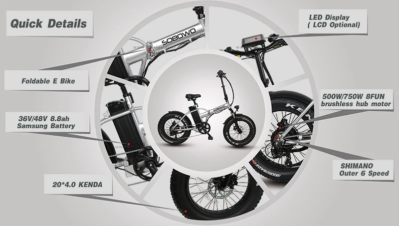 Sobowo SF1 20*4,0 дюймов fat tire алюминиевый сплав складной электрический велосипед