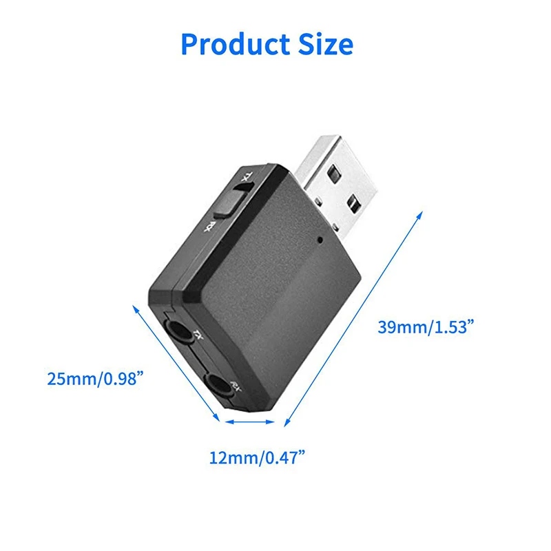 3 в 1 Bluetooth адаптер 5,0 USB ключ для компьютера аудио передатчик и приемник беспроводной адаптер с 3,5 мм AUX Jack