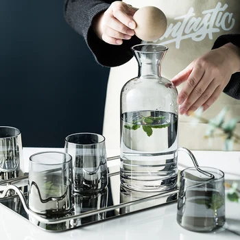 

Glass Pitcher Cold Water Kettle Nordic Style Diamond Water Jug Simple Jug Water Bottle Large Capacity Bottle Kitchen Accessories