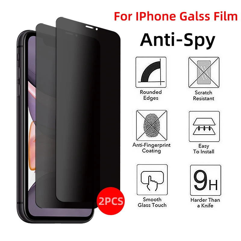 Защитное стекло для iPhone 11 X XS XR 12 Mini Pro Max SE 2020 5 6 5S 6S 7 8 Plus 2 шт. | Мобильные телефоны и