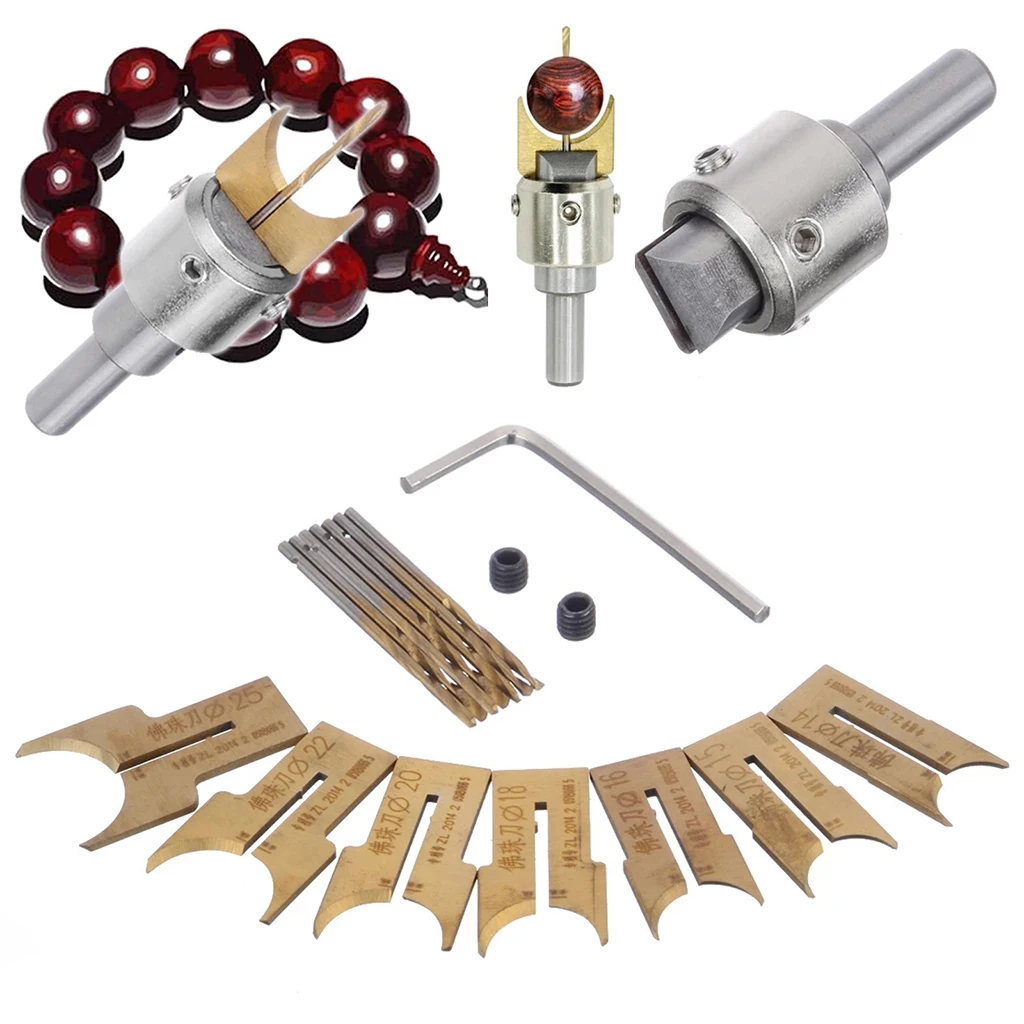 16Pcs Wood Bead Maker Beads Drill Bit Milling Cutter Woodworking Tool