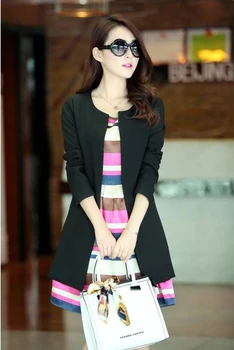 

2020 Spring Autumn Retro Jacket Women Slim Cardigan Female Long Suit Office Jacket Casual Coat With Pockets Candy Color