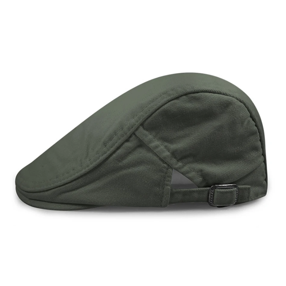Army Green SHOWERSMILE, мужской берет, хлопок, регулируемая, армейский зеленый, плоская кепка, женская, одноцветная, винтажная, цветная, плющовая Кепка, летняя, дышащая, утконоса, Кепка - Цвет: Army Green