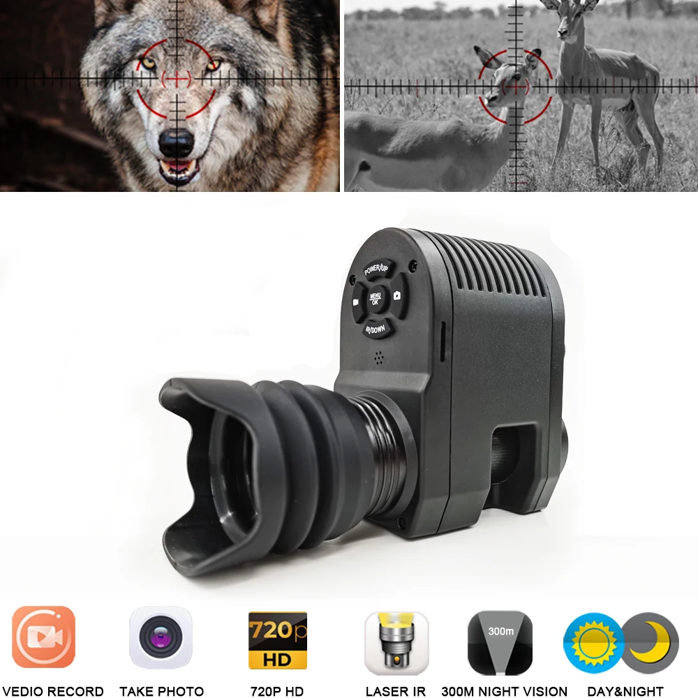 Megaorei 3 Integrated Design Night Vision Scope for Hunting Rifle can Record Video Optical Sight Camera with Laser Infrared IR