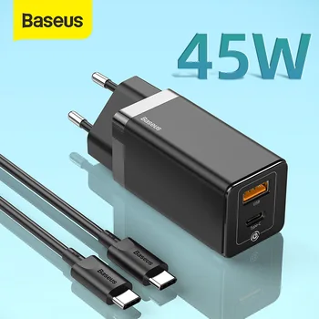 

Baseus 45W GaN USB Quick Charger For iPhone Support SCP QC3.0 PD3.0 Fast Charging For Xiaomi Travel Quick Charger For Laptop