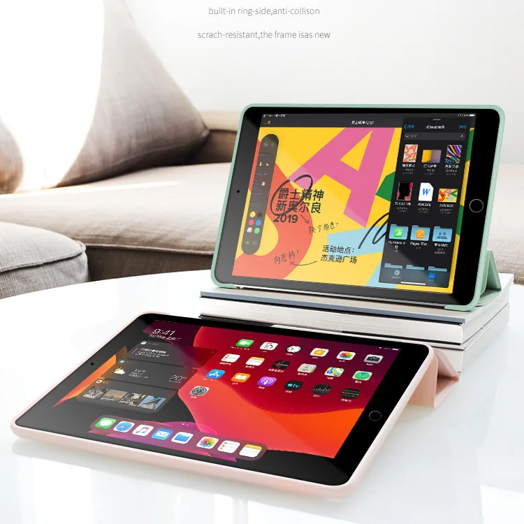 Умный чехол-подставка для iPad 10,2, Автоматический Режим сна/пробуждения, трехкратный легкий чехол для iPad 7-го поколения, Чехол+ пленка+ стилус