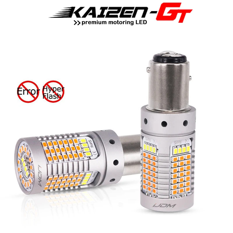 Canbus 1157 Switchback LED Turn Signal Parking DRL Light Bulbs Kit White//Amber