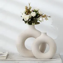 Modern Ceramic Dried Flowers Vase Home Decoration Creative Art Vase Tabletop Flower Pot Office Living Room Decor Ornaments Vases