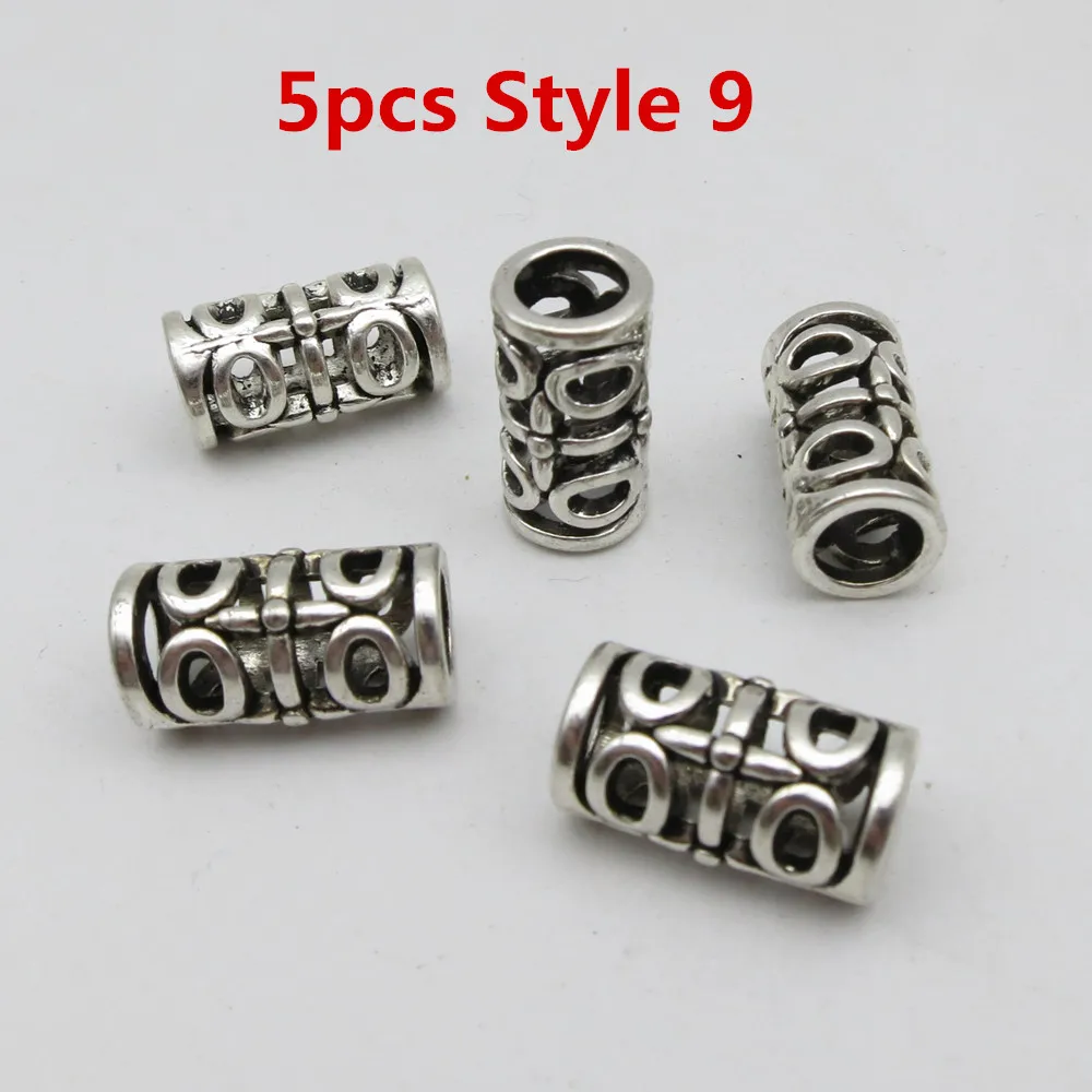 5pcs Style 9 5 шт различных 10 стилей викингов волос оплетка страшный дредлок Бусы Кольца трубка для волос аксессуары - Цвет: 5pcs Style 9