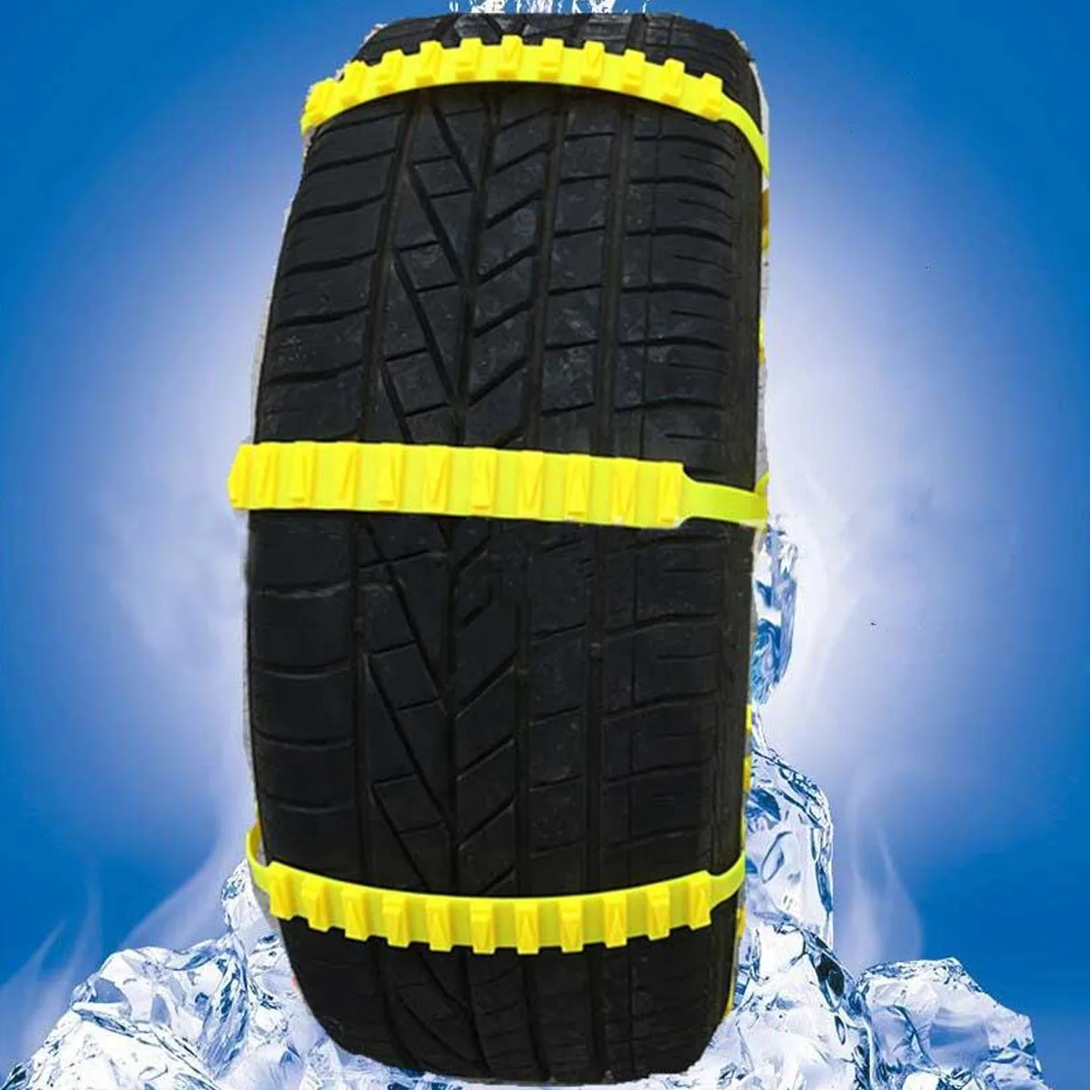 Autoleader 10 шт. 15X950 мм универсальные автомобильные цепи для снега зимние желтые легко устанавливаемые автомобильные нейлоновые перерабатываемые противоскользящие цепи