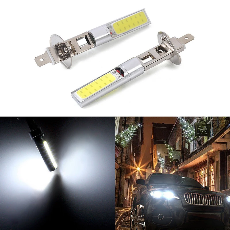 2x7,5 W H1 COB Светодиодный Противотуманные фары дневные фары головной светильник фар дальнего света лампы светильник белый 6000K прочный