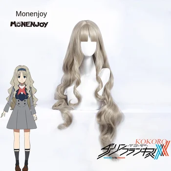 

90cm DARLING in the FRANXX KOKORO Cosplay Wig Long Wavy Blonde Synthetic Hair Wigs For Women + Wig Cap