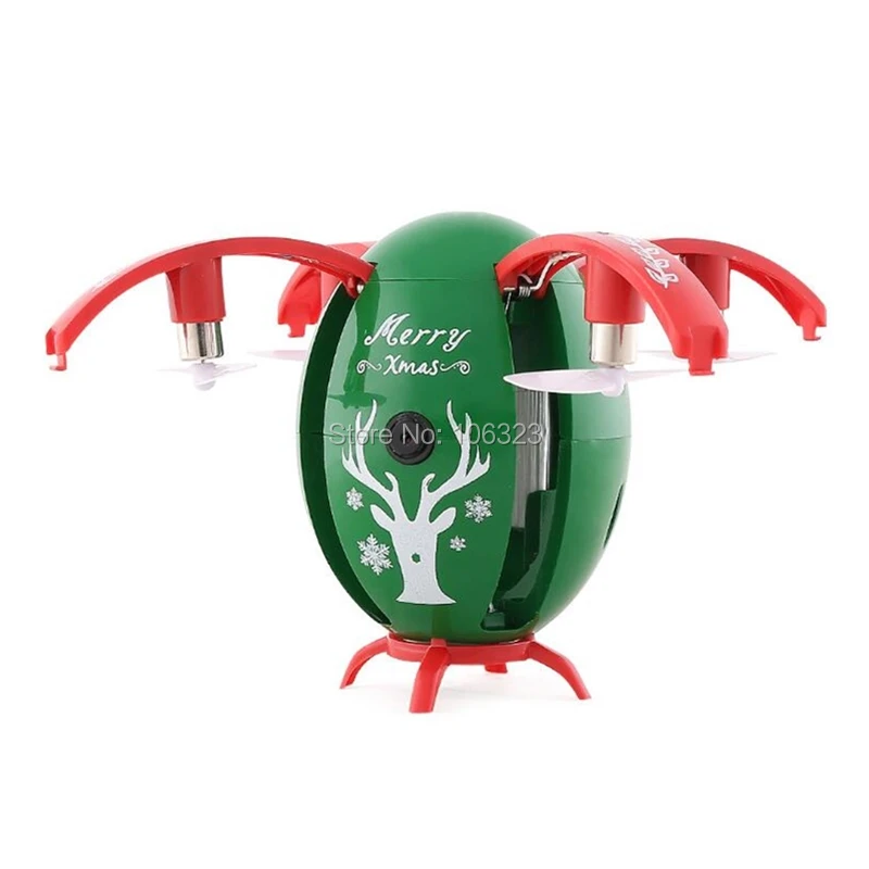RC Fly светодиодный мигающий рождественский подарок, X-Mas Egg Drone g-сенсор дистанционного управления, Wifi 720P HD аэрофотосъемка самолет Квадрокоптер игрушка - Цвет: Green-STP