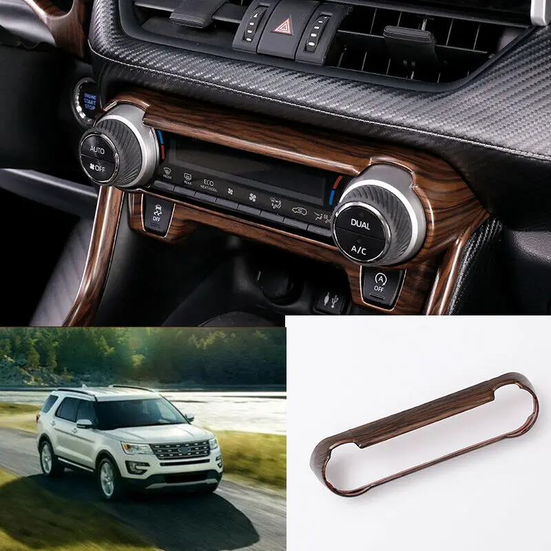 

Для Toyota RAV4 2020 ABS кнопка регулировки кондиционера под дерево молдинг крышка отделка автомобильные аксессуары 1 шт.