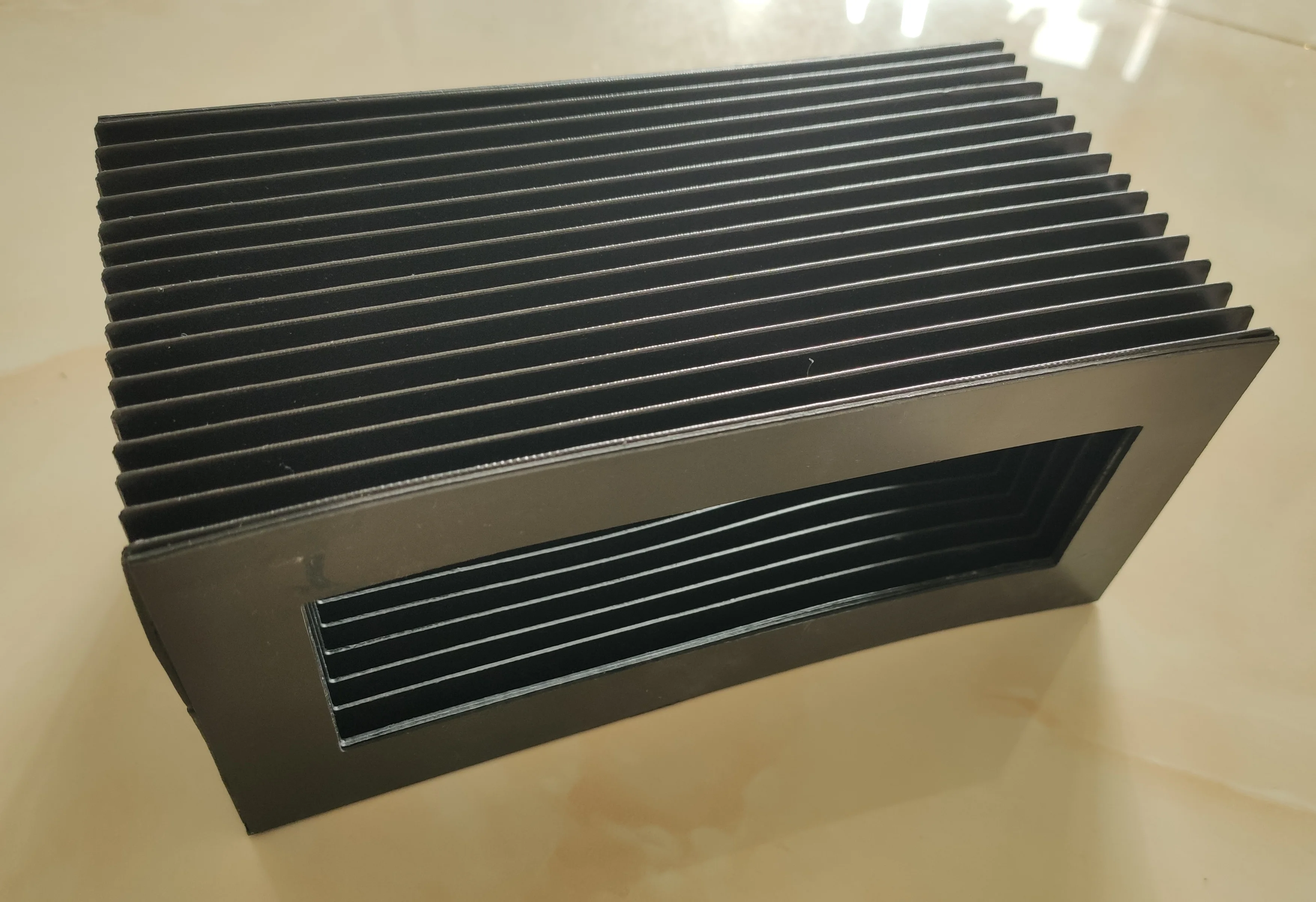 BFS1 T5 Rectangle cnc protection bellows, 160 mm x 50 mm x Lmax 350