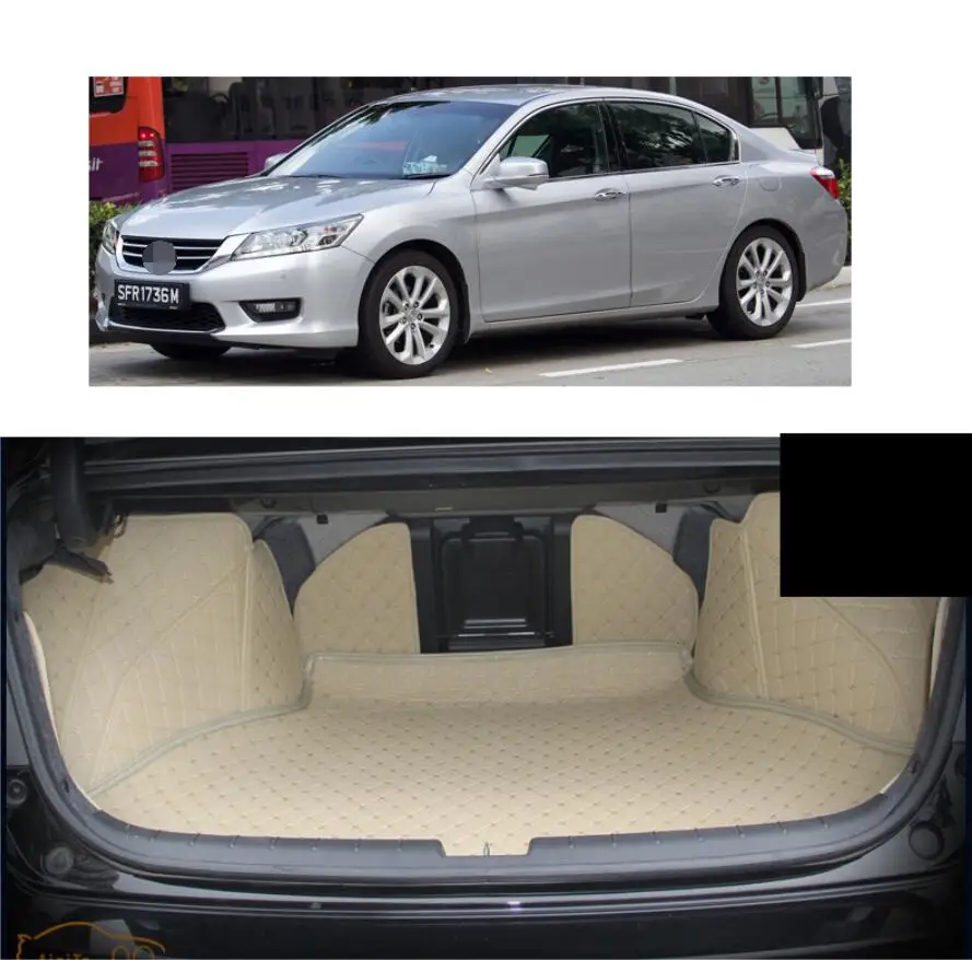 Для волокна кожи багажник автомобиля коврик для honda accord 2013 9th поколения