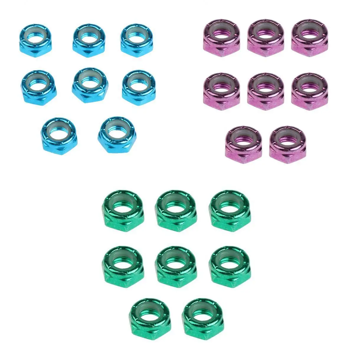 24Pcs Skateboard Truck Wheel Axle Screw Nuts Longboard Accessories