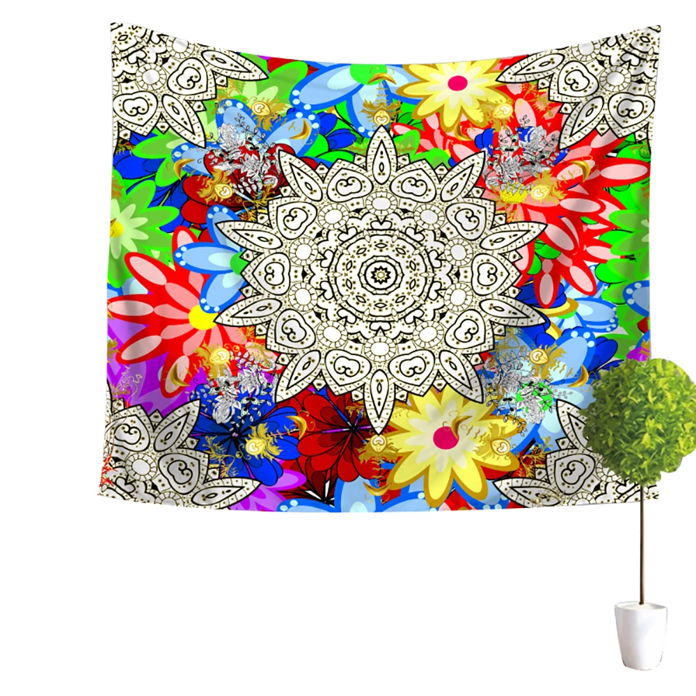 Lychee Mandala Series Printed Wall Hanging Tapestry Polyester Blanket Art Wall Carpet Home Decorative Tapestry