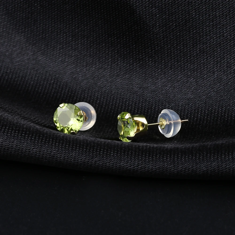 GemStoneKing 1 80 Ct круглые 6 мм натуральный Зеленый Перидот ювелирные изделия 14K желтое