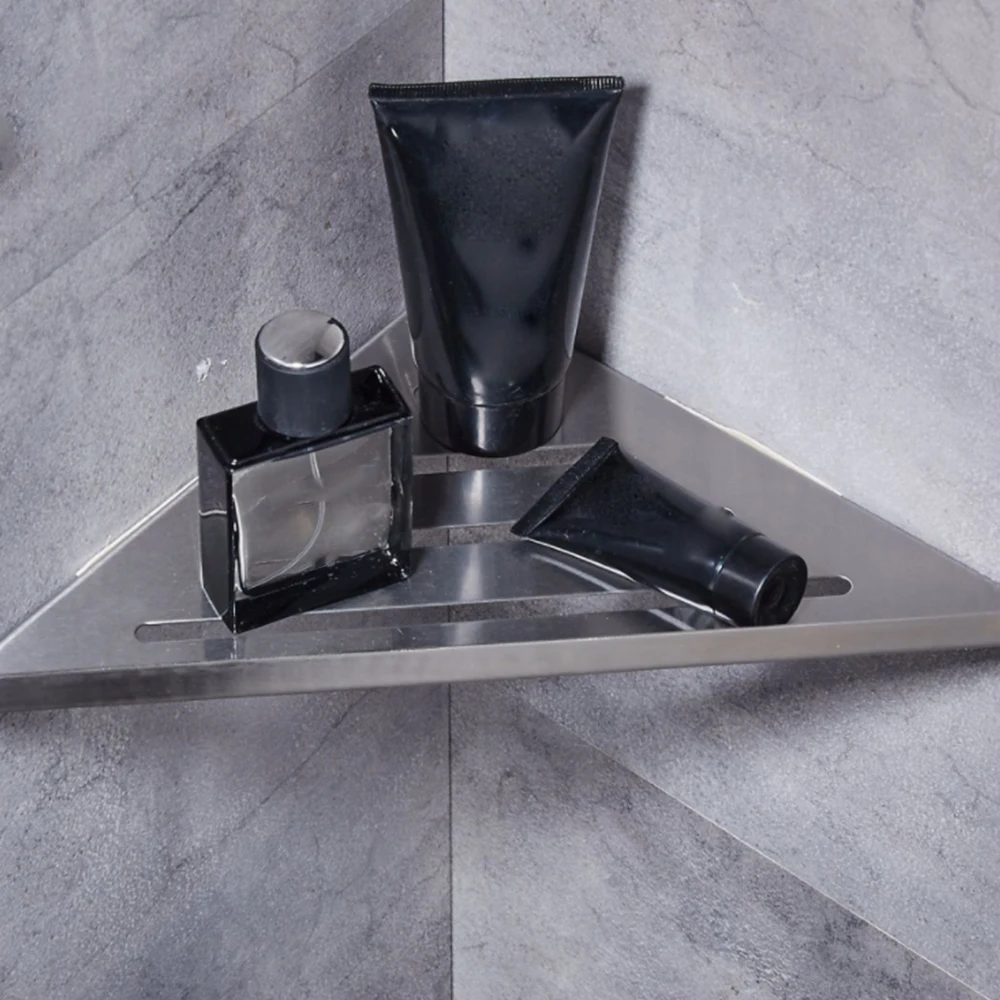 

Triangle Bathroom Corner Shelf Brushed Nickel Stainless Steel Wall Bathroom Shelf Shower Caddy Rack Bathroom Accessories Shelves