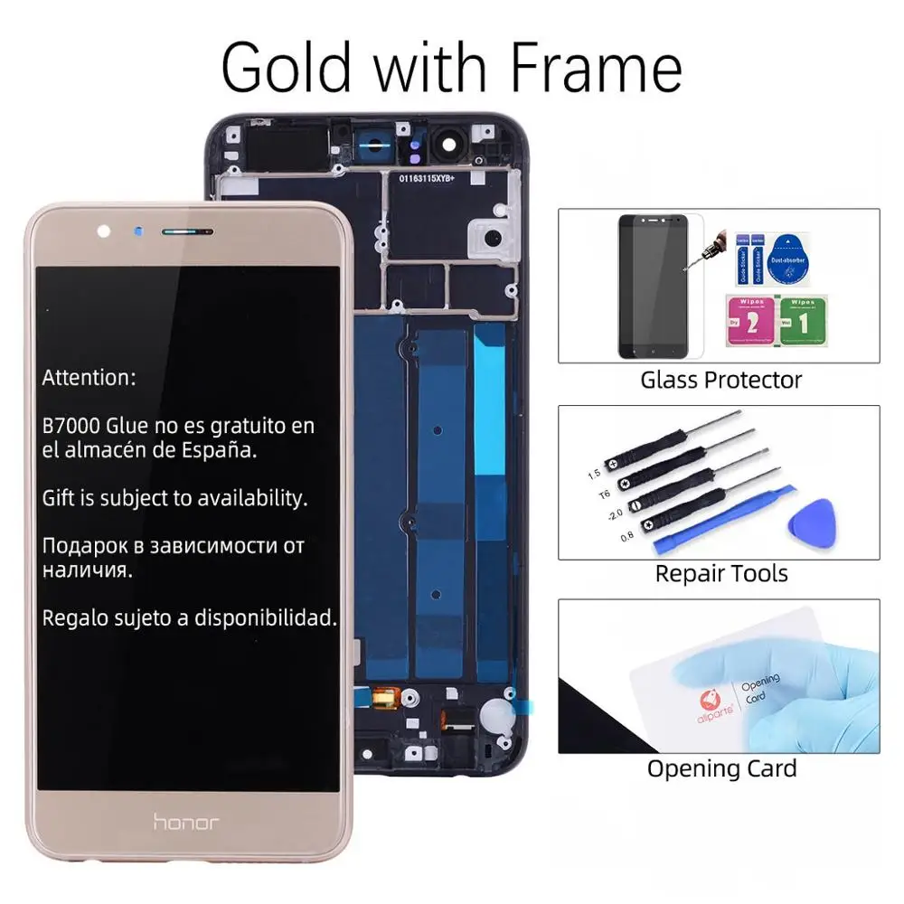 Дисплей для Honor 8 Ремонт сенсорного ЖК-экрана с рамкой 5,2 ''ЖК-дисплей для huawei Honor 8 дисплей FRD-L09 запасные части - Цвет: Gold With Frame