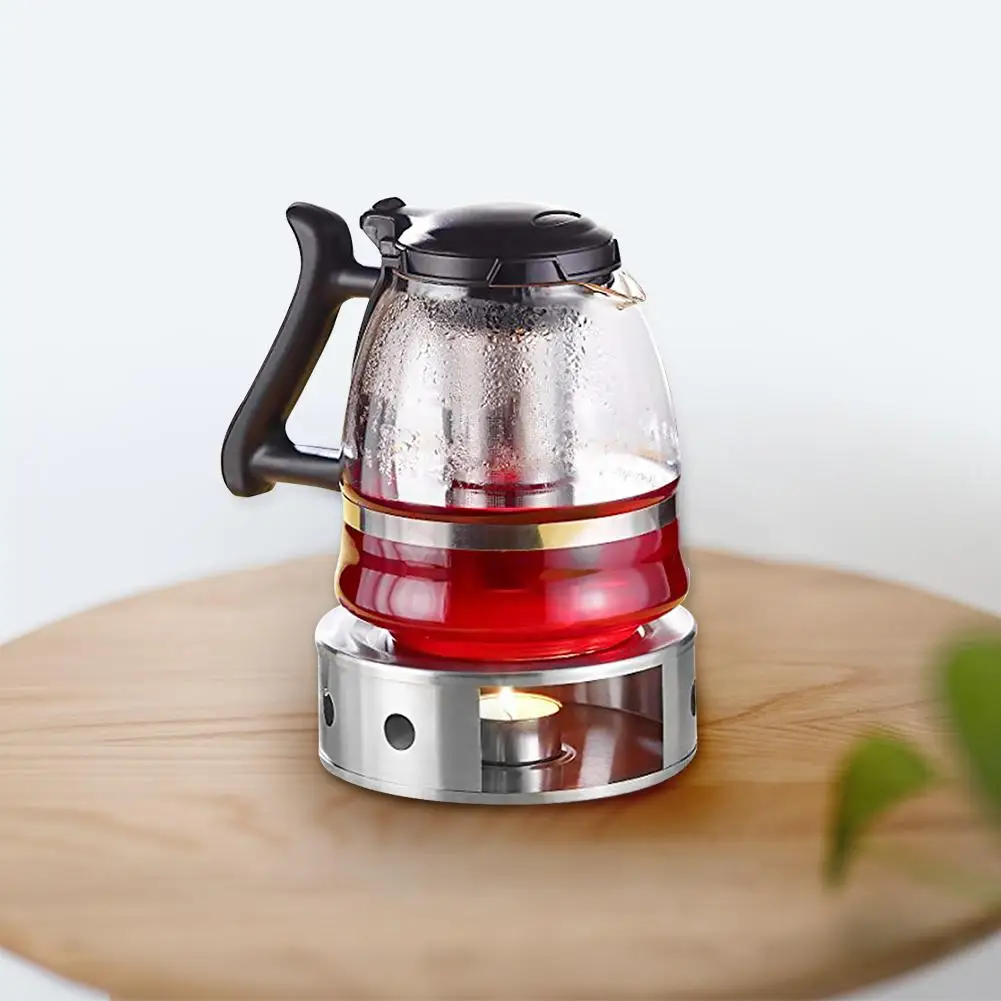 Stainless Steel Warm Tea Milk Coffee Teapot Heating Candle Base Warm