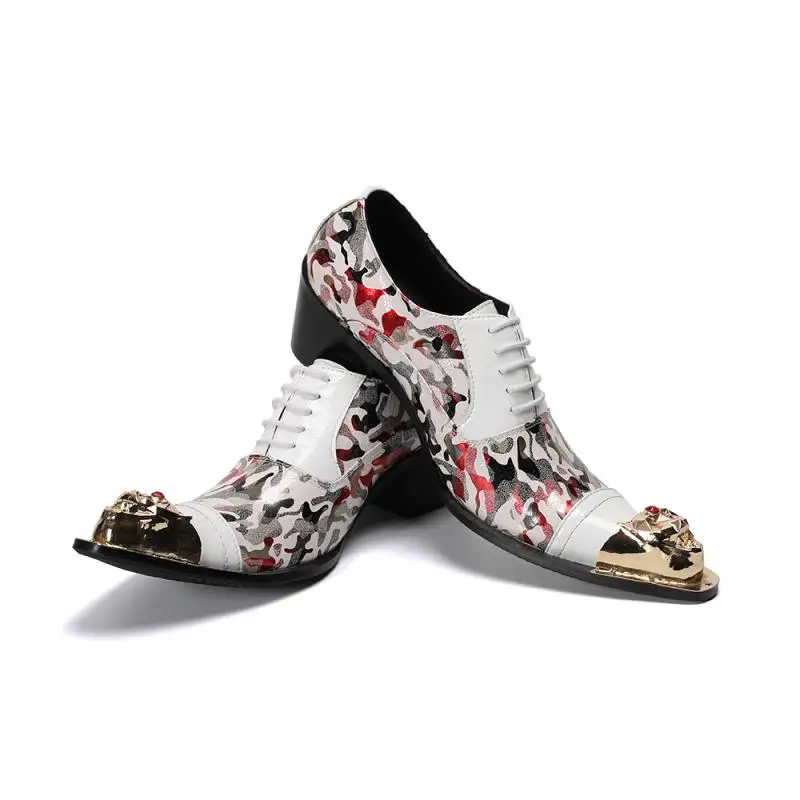 Men Pointed Toe Metal Ti Men's Dress Fashion Handmade Chain Mens ing newest spring-16