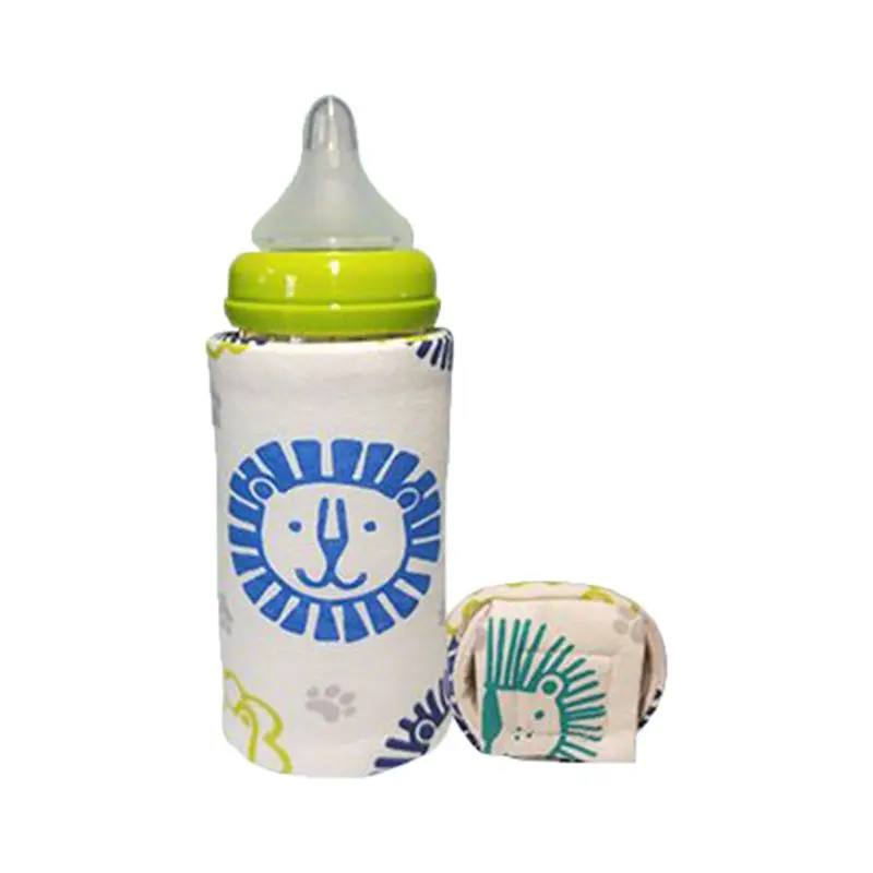 Термоизоляционный чехол с мультяшным принтом для Детской бутылки, постоянное нагревание температуры, USB, Портативная сумка, Толстая теплая универсальная упаковка на дно - Color: 9